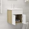 vidaXL Sink Cabinet With Basin White and Sonoma Oak