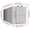 vidaXL Garden Shed Anthracite Galvanized steel 573.5 ft²