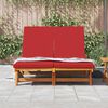vidaXL Sun Lounger Reclining Brown 125 x 200 x 84cm Solid Acacia wood