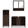 vidaXL Bathroom Furniture Set Brown Oak Engineered Wood, Metal, Glass