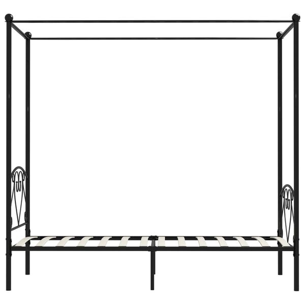 vidaXL Bed Frame Black Metal Double Durable Bed Frame Rectangular
