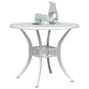 vidaXL Garden Table White Cast Aluminum Medium Durable Garden Table