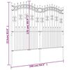 vidaXL Garden Fence with Spear Top Black 240x68.9 " Powder-coated Steel