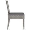 vidaXL Dining Set Grey and Black Poly rattan, Powder-Coated Steel, Glass