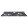 vidaXL Table Top Black with marble design Tempered Glass 23.6 in x 23.6 in