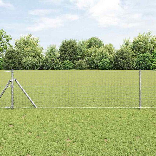 vidaXL Fence Posts Manual 13 pcs Silver Ø32mm 80 cm Galvanized steel