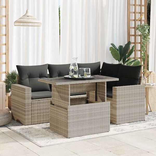 vidaXL Garden Sofa Set Light Grey, Dark Grey