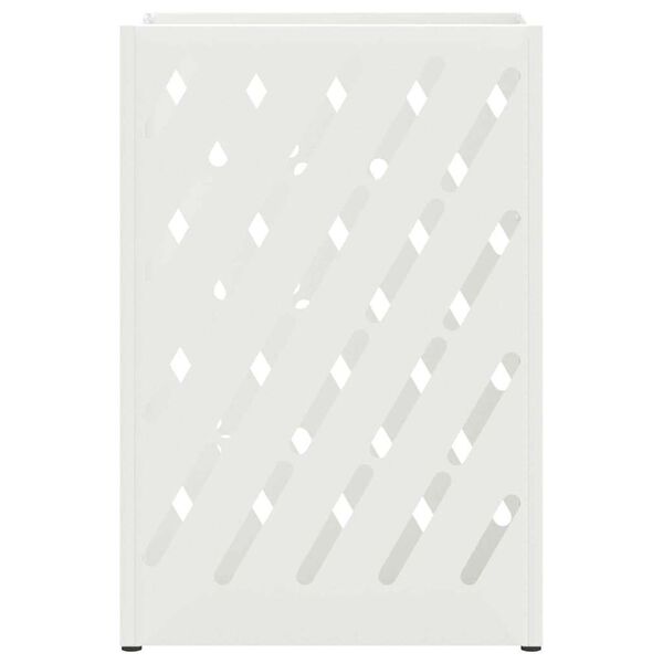 vidaXL Umbrella Stand with Storage White 11.02 x 4.72 x 16.14 in Steel