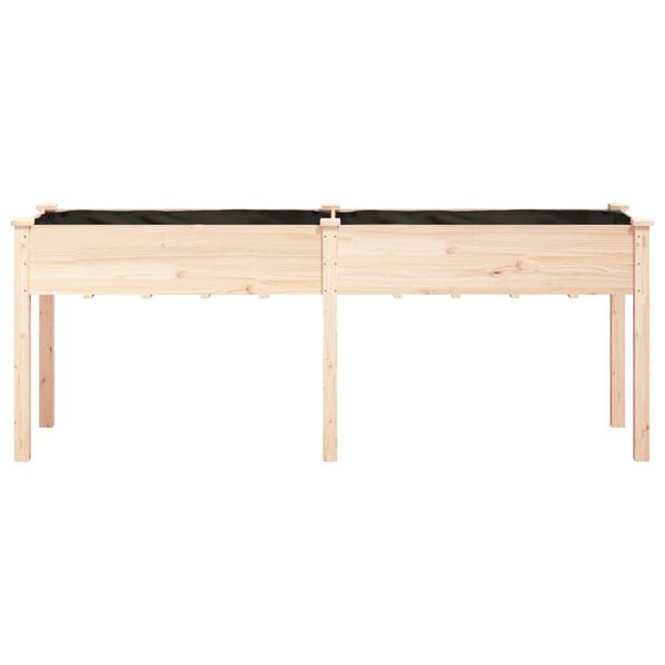 vidaXL Planter Natural wood color Solid Fir Wood, Non-woven Fabric