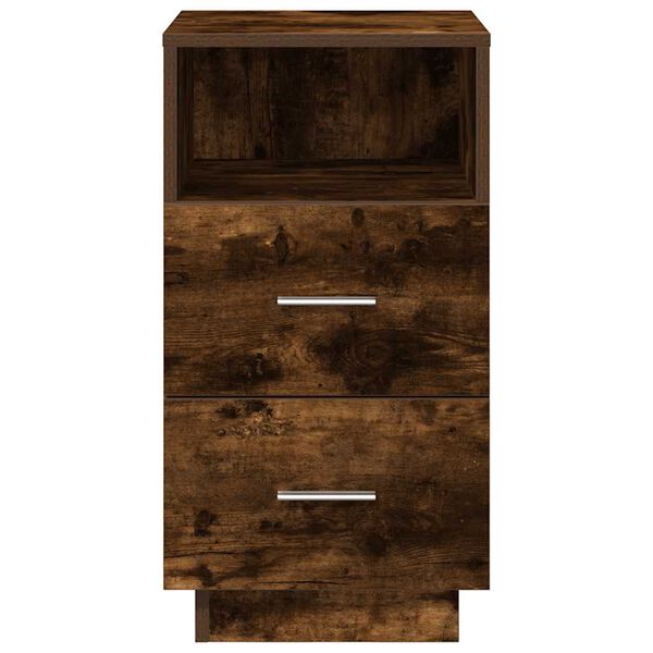 vidaXL Bedside Cabinet Set of 2 Smoked oak Engineered wood