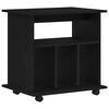 vidaXL Rolling Cabinet with Wheel Black Oak 23.62 x 17.72 x 21.65 in