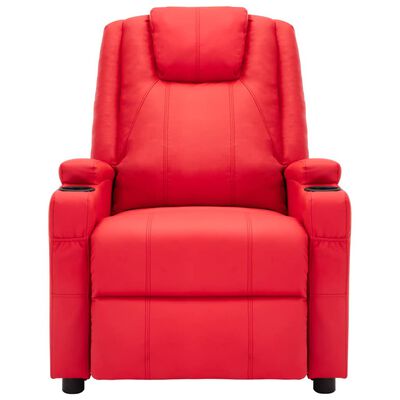 vidaXL Massage Reclining Chair Red Faux Leather
