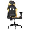 vidaXL Gaming Chair Black and Gold Faux Leather, Metal, Plywood Large
