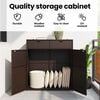 vidaXL Garden Storage Cabinet Brown PE rattan Large