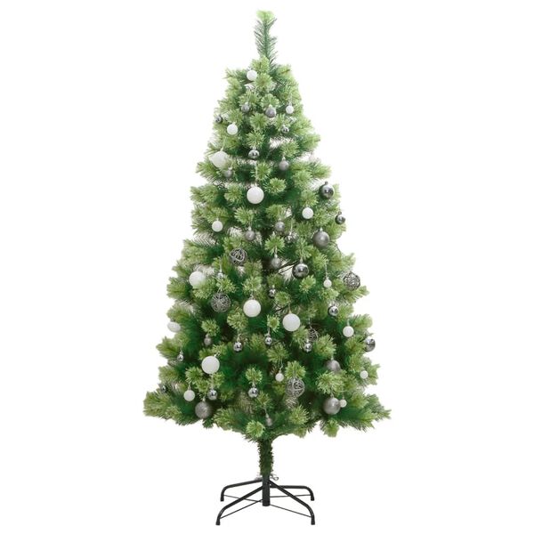 vidaXL Artificial Hinged Christmas Tree Green PVC Medium Foldable