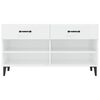 vidaXL Shoe Cabinet High gloss white Engineered wood 40.2x13.8x21.7 in