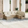 vidaXL Garden Sofa Set Beige, Cream White