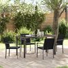 vidaXL Garden Dining Set 5 pcs Black Poly rattan