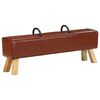 vidaXL Bench Brown Acacia wood, goat leather, steel 53.1 x 9.8 x 21.7 in