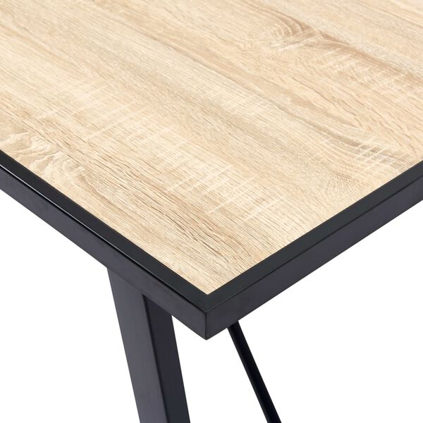vidaXL Dining Table Oak wood grain MDF and powder-coated steel Medium