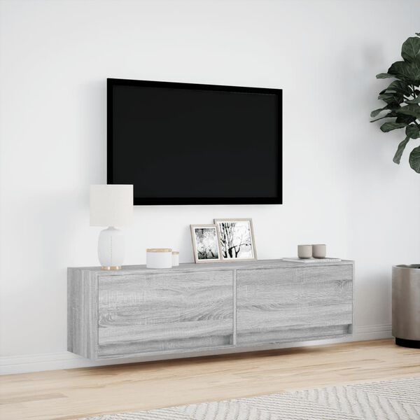 vidaXL TV Wall Cabinet Grey Sonoma Engineered wood Medium