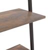 vidaXL Leaning Shelf Dark brown and black Engineered wood and steel