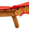 vidaXL Sunlounger Red Solid acacia wood, 100% polyester cushion Standard