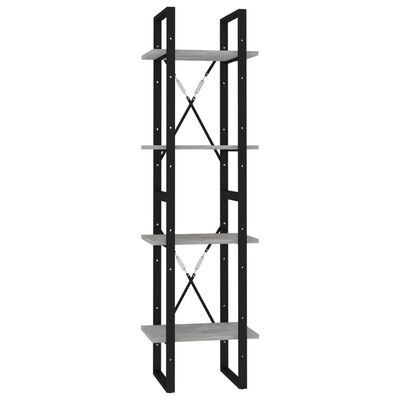vidaXL 4-Tier Book Cabinet Concrete Gray 15.7"x11.8"x55.1" Engineered Wood