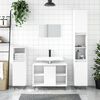 vidaXL Bathroom Furniture Set White Engineered Wood, Iron