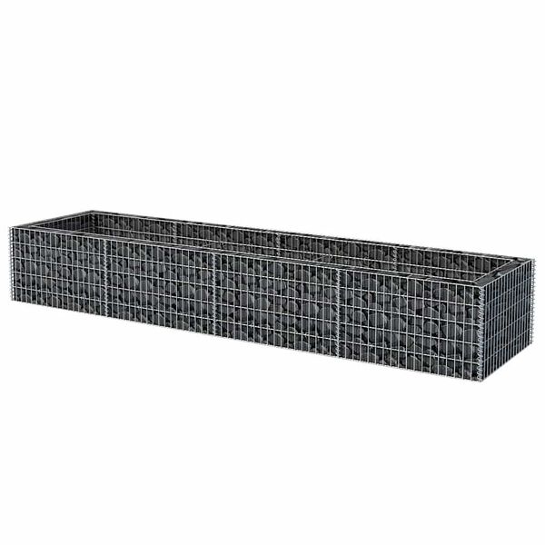 vidaXL Gabion Raised Bed Silver Galvanized steel Large