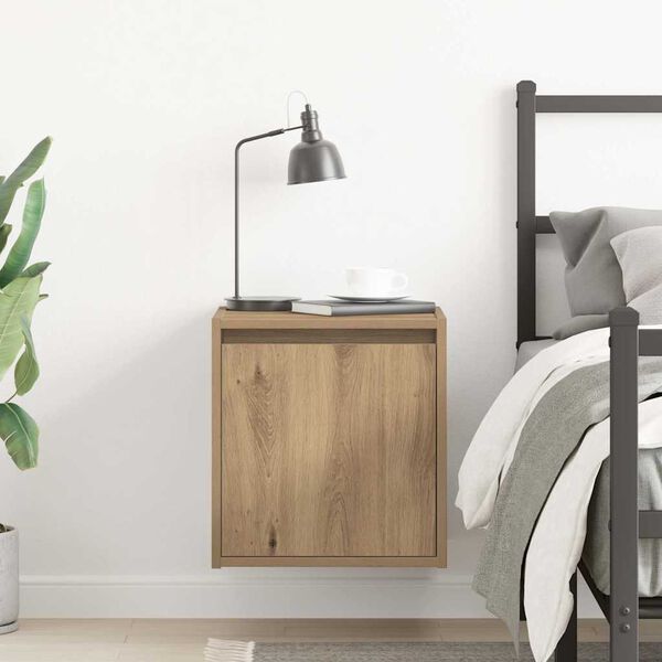 vidaXL Wall-mounted Bedside Cabinet Artisan Oak Engineered wood