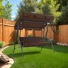 vidaXL Garden Swing Seat Coffee Powder-coated steel frame