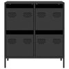 vidaXL Sideboard Black Cold-rolled Steel Medium Sideboard Rectangular