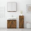 vidaXL Bathroom Furniture Set Smoked Oak Engineered Wood, Glass Full Set
