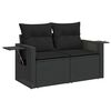 vidaXL Garden Sofa Set Black PE rattan 5-Piece Set Removable Covers