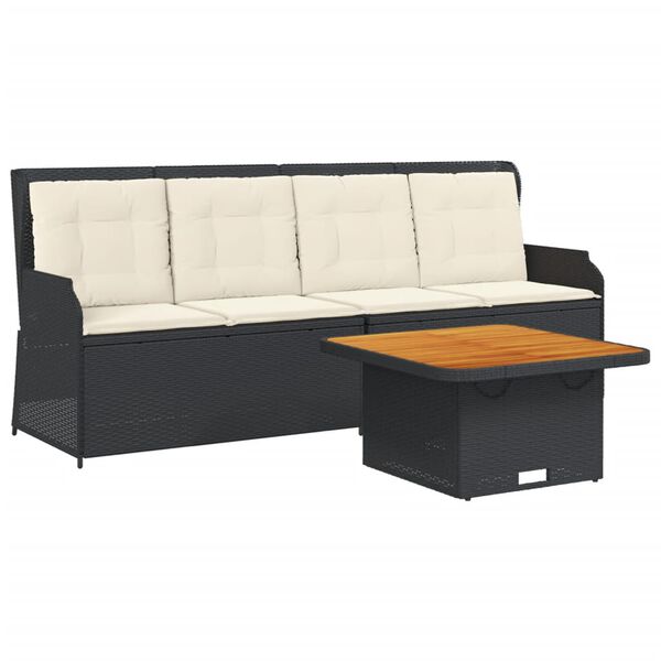 vidaXL Garden Lounge Set Black, Cream White