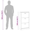 vidaXL Shoe Cabinet Concrete Grey Engineered Wood 23.2 x 6.7 x 42.5 in