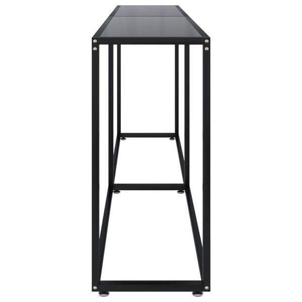 vidaXL Console Table Black Tempered Glass Large Simplistic