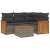 vidaXL Garden Sofa Set Grey PE rattan