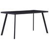 vidaXL Dining Table Black Tempered Glass, Steel 55.1 x 27.6 x 29.5 in