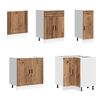 vidaXL Kitchen Cabinet Set Old wood Engineered wood and glass Large