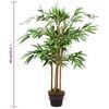 vidaXL Artificial Plant Green, Brown Real Bamboo, Polyester, Plastic, Iron