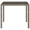 vidaXL Garden Table Grey PE rattan, tempered glass, powder-coated steel
