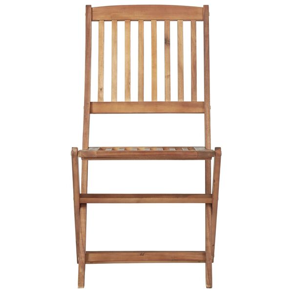 vidaXL Outdoor Chair Set of 4 Natural Wood Solid Acacia Wood Standard