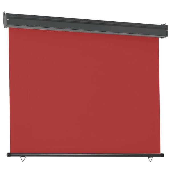 vidaXL Balcony Side Awning Red Steel 49.2 in x 98.4 in Retractable