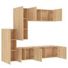 vidaXL TV Wall Unit Sonoma oak Engineered wood Large TV Wall Unit