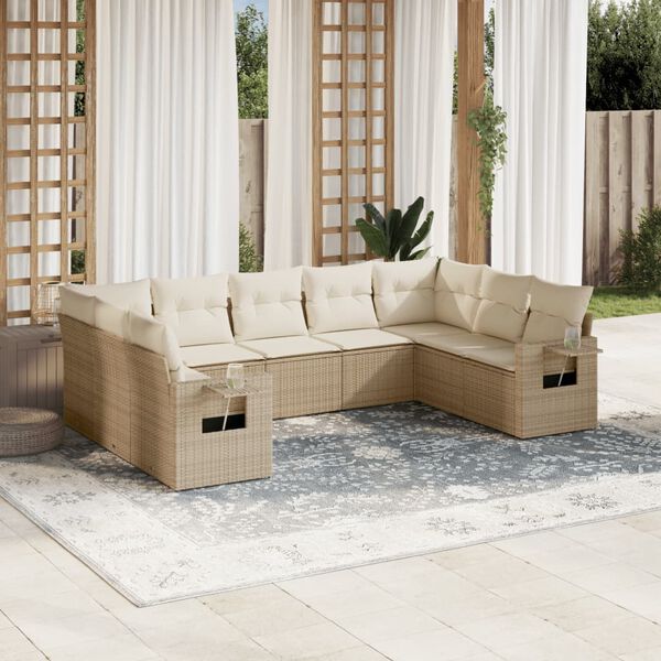 vidaXL Garden Sofa Set Beige, Cream White