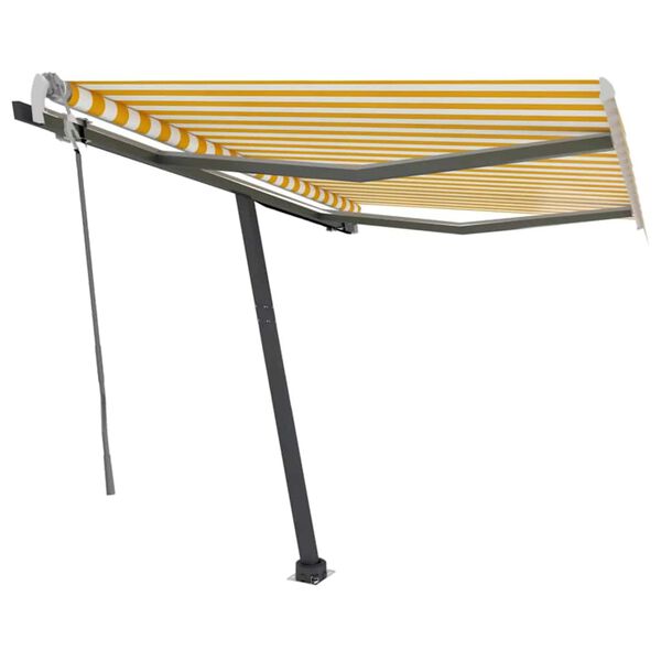vidaXL Retractable Awning Yellow and White