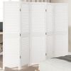 vidaXL Room Divider 5 Panels White Solid Wood Paulownia