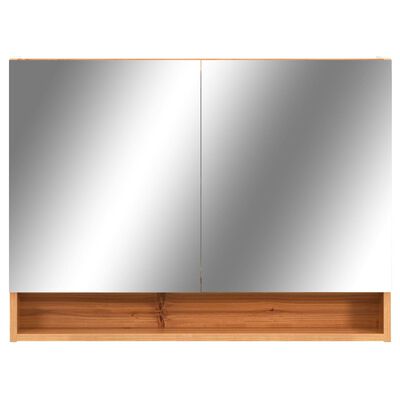 vidaXL LED Bathroom Mirror Cabinet Oak 31.5"x5.9"x23.6" MDF